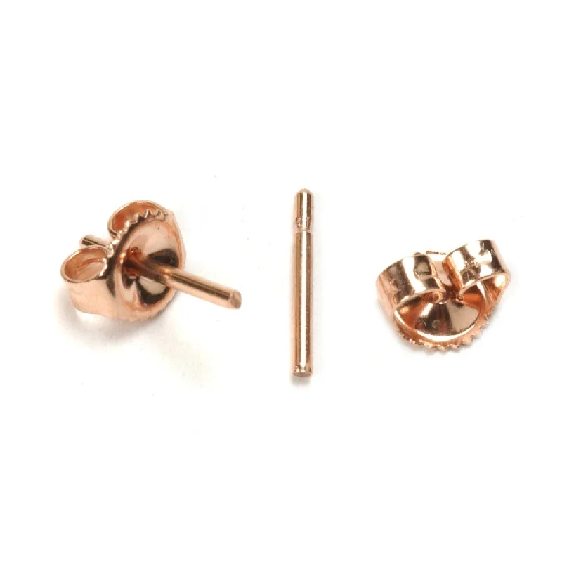 14K Pink .040" Friction Earring Post and Heavy 5.8mm Back Set