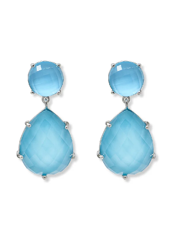 Classique Turquoise Doublet & Silver Earrings