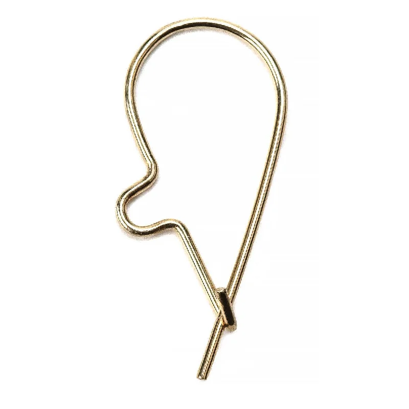 14K White .023" Kidney Earring Wire