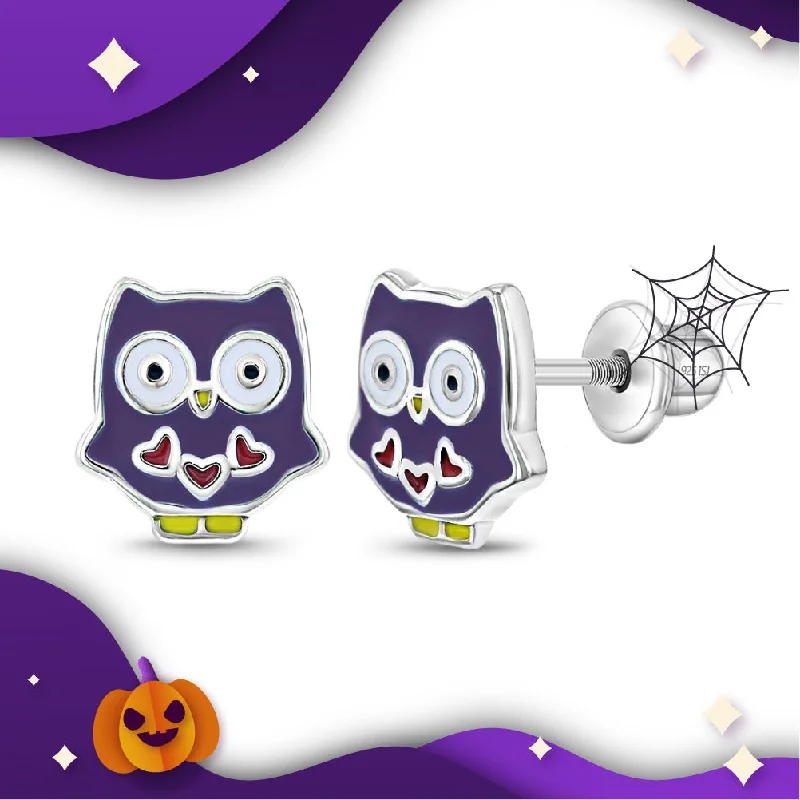 Night Owl Earrings - Sterling Silver