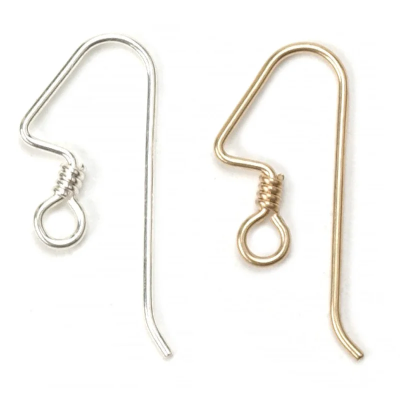 Sterling Silver & Yellow Gold Fill Shepherd Hook Angular Coil Only - Pack of 12