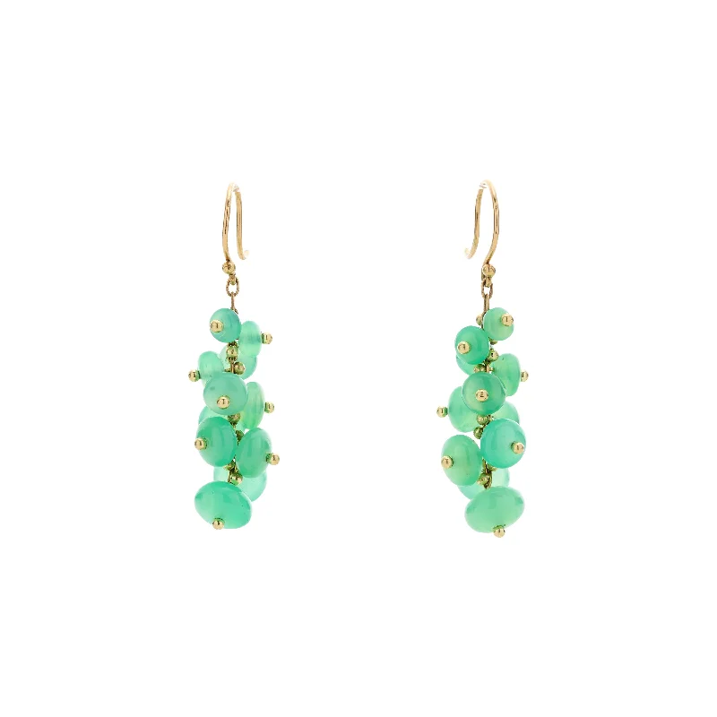 TenThousandThings 18k Chrysoprase Tapered Bead Earrings