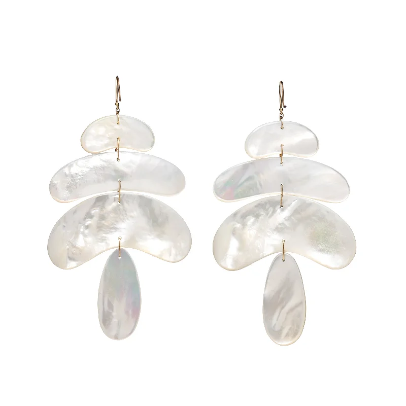 TenThousandThings 18k Large Mother of Pearl Totem Earrings