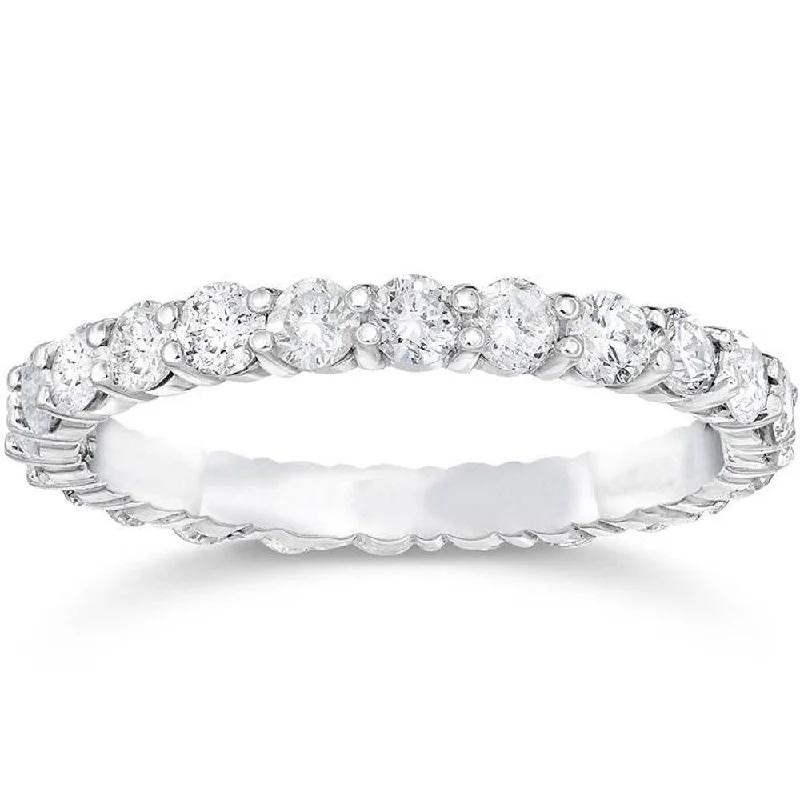 1 1/2ct Diamond Eternity Ring 14K White Gold