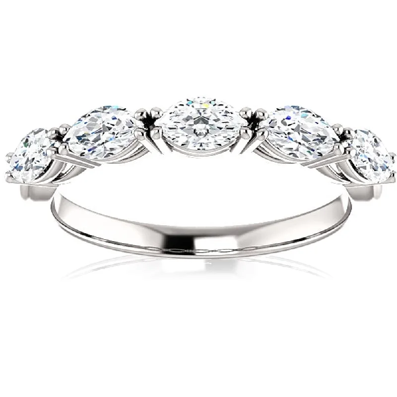 1 1/2Ct Oval Moissanite Wedding Ring Available in White Gold