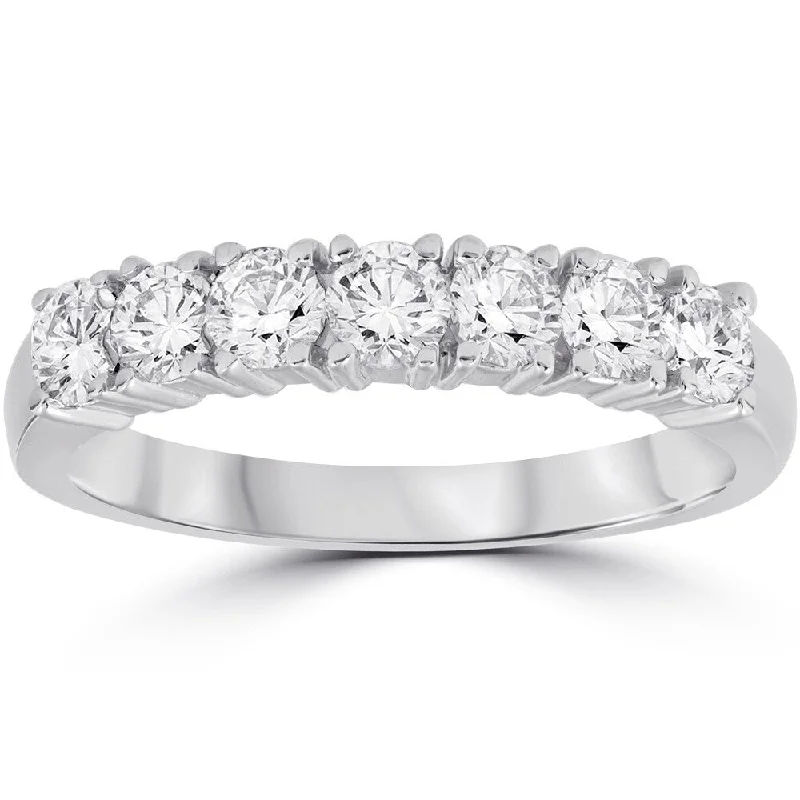 1ct Diamond Wedding Ring Anniversary 14K White Gold