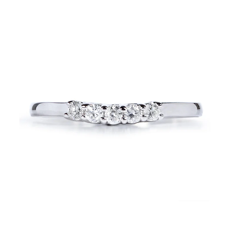 5-Stone Diamond Shadow Wedding Band - 1/6 Carats Total