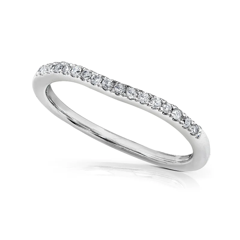 1/10ct.tw Curved Diamond Wedding Band