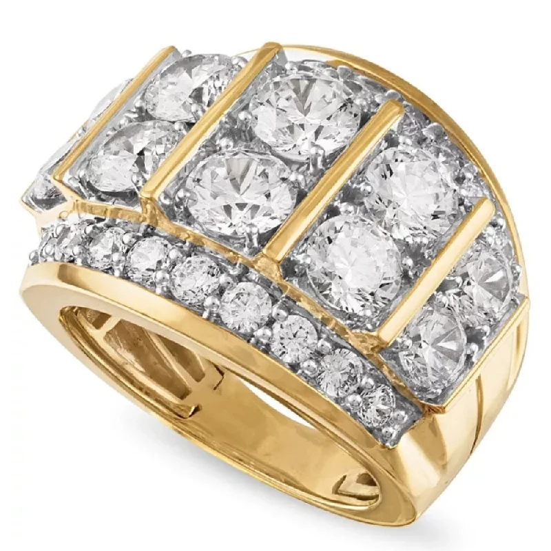 7Ct Diamond Mens Anniversary Ring in 10k Yellow Gold