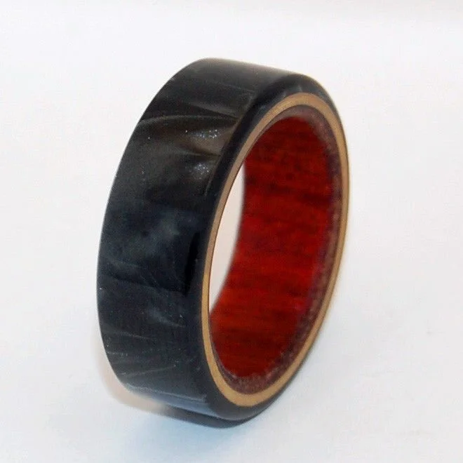 A Love You Can Lean On | Men's Black Resin, Wood & Titanium Wedding Ring