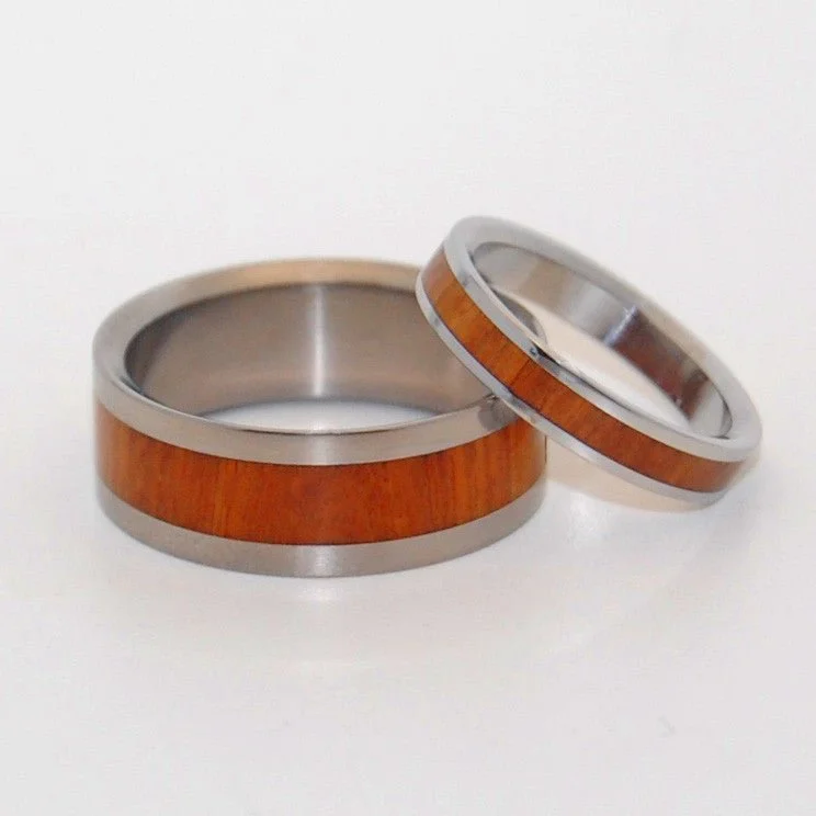 Auri Bliss | Ancient Kauri Wood - Wooden Wedding Ring - Handcrafted Matching Wooden Wedding Set