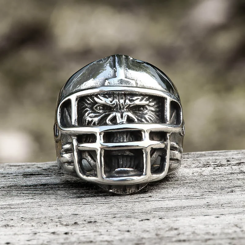 Baseball Helmet Gorilla Stainless Steel Ring