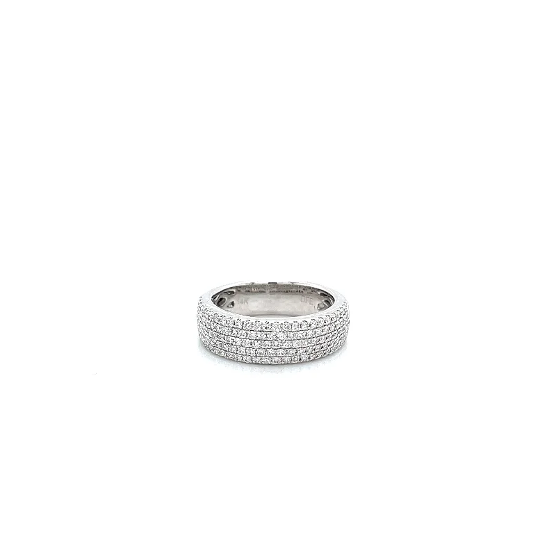 Half Anniversary Diamond Wedding Ring in 14K White Gold (0.80ctw)