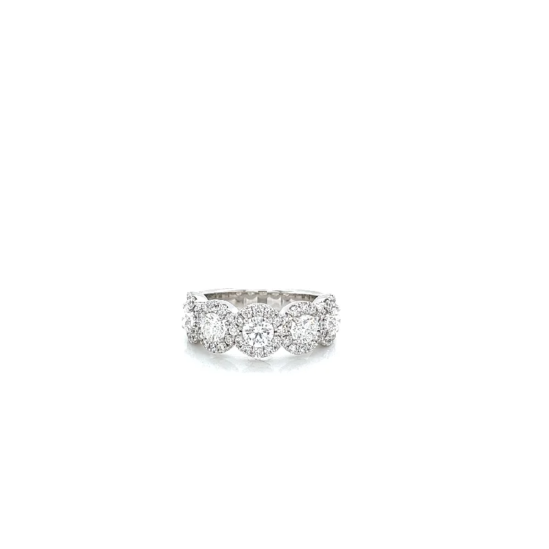 Round Diamond Half Anniversary Fashion Ring in 14K White Gold (2.00ctw)