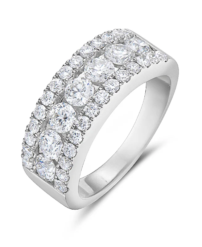 Bremer Jewelry Round Diamond Half Anniversary Fashion Ring in 14K White Gold (2.00ctw)