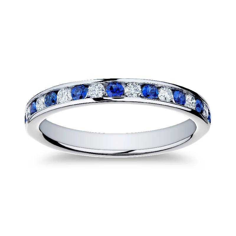 Bremer Jewelry Sapphire and Diamond Channel Set Ring in Platinum (0.58ctw)