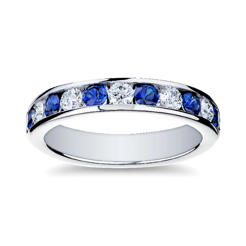 Bremer Jewelry Sapphire and Diamond Channel Set Ring in Platinum (1.11ctw)