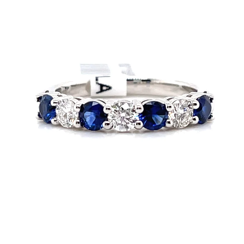 Bremer Jewelry Sapphire and Diamonds Half Anniversary Fashion Ring in Platinum (1.17ctw)