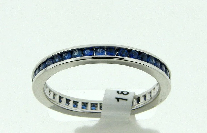 Bremer Jewelry Sapphire Anniversary/Eternity Fashion Ring in 18K White Gold (.76ctw)