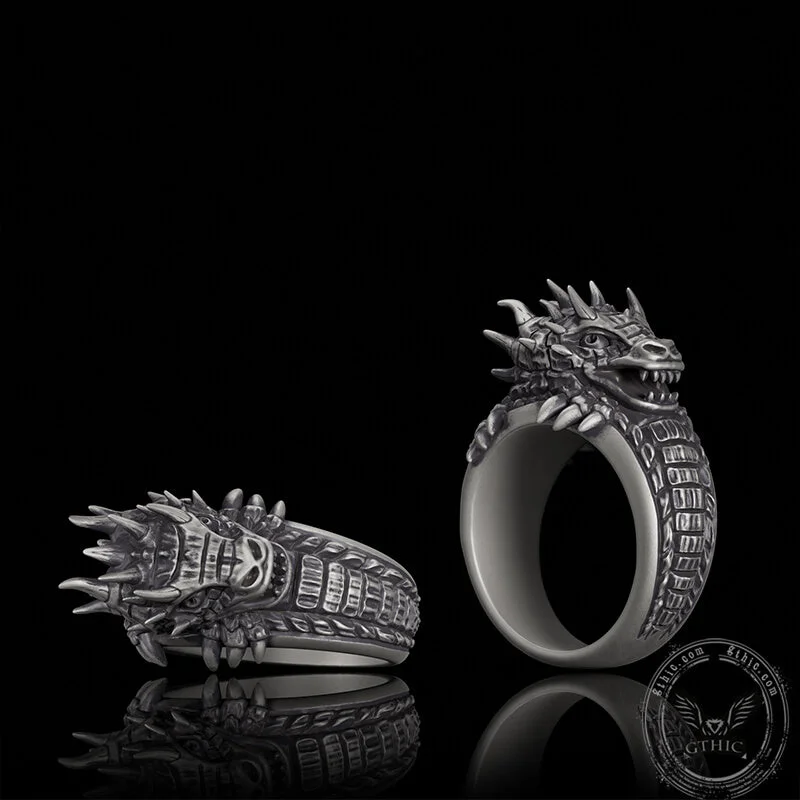 Demonic Dragon Sterling Silver Ring