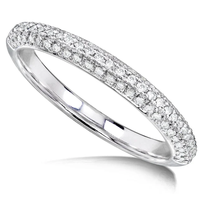 Three Row Curved Diamond Band