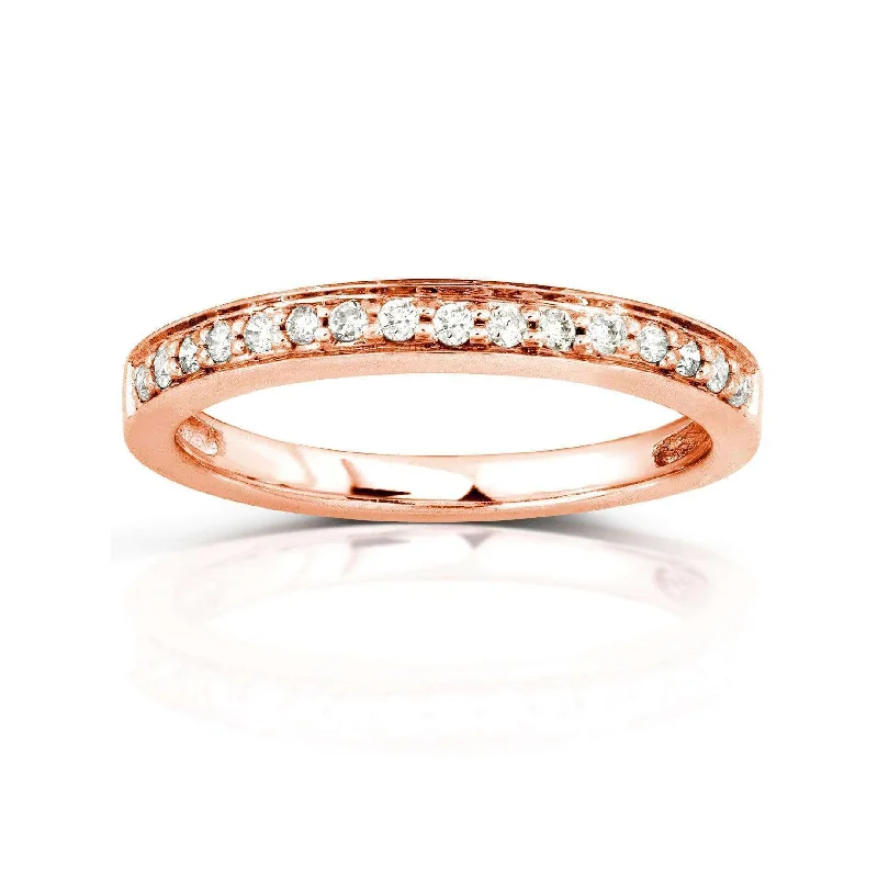 Diamond Wedding Band 1/6 carat (ctw) in 14K Rose Gold