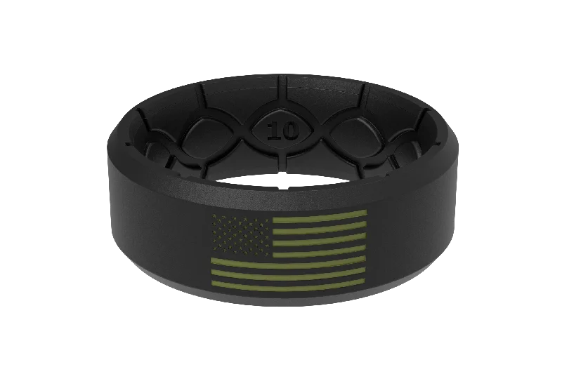 Edge Hero - America Black & Moss Green Flag Ring