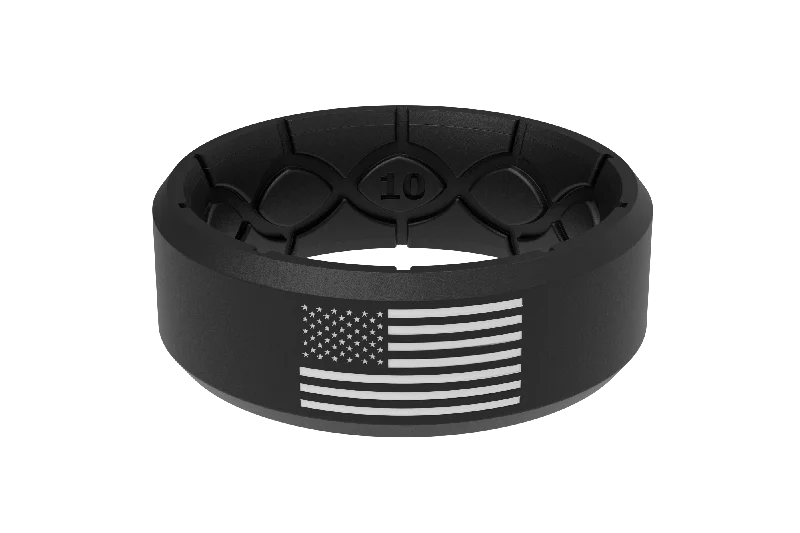 Edge Hero - America Black & White Flag Ring