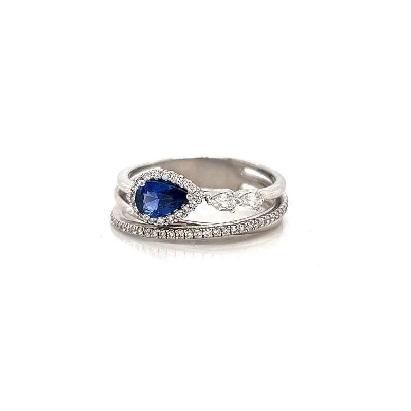 Estate Bypass Fashion Ring in 18K White Gold