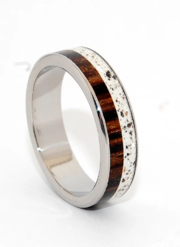 Faith | Men's Beach Sand, Palm Tree Wood & Titanium Wedding Ring