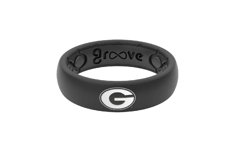 College Georgia Black Logo Thin Ring