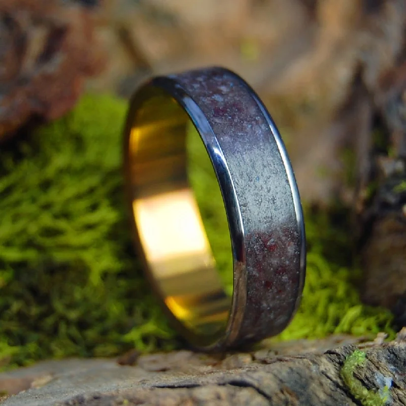 Glacier National Park | Men's Crushed Rock & Titanium Wedding Ring