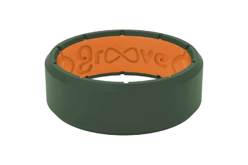 Edge Moss Green & Orange Ring