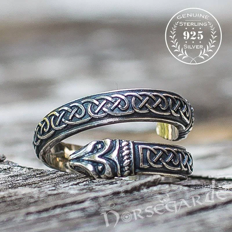 Handcrafted Celtic Jormungandr Band - Sterling Silver