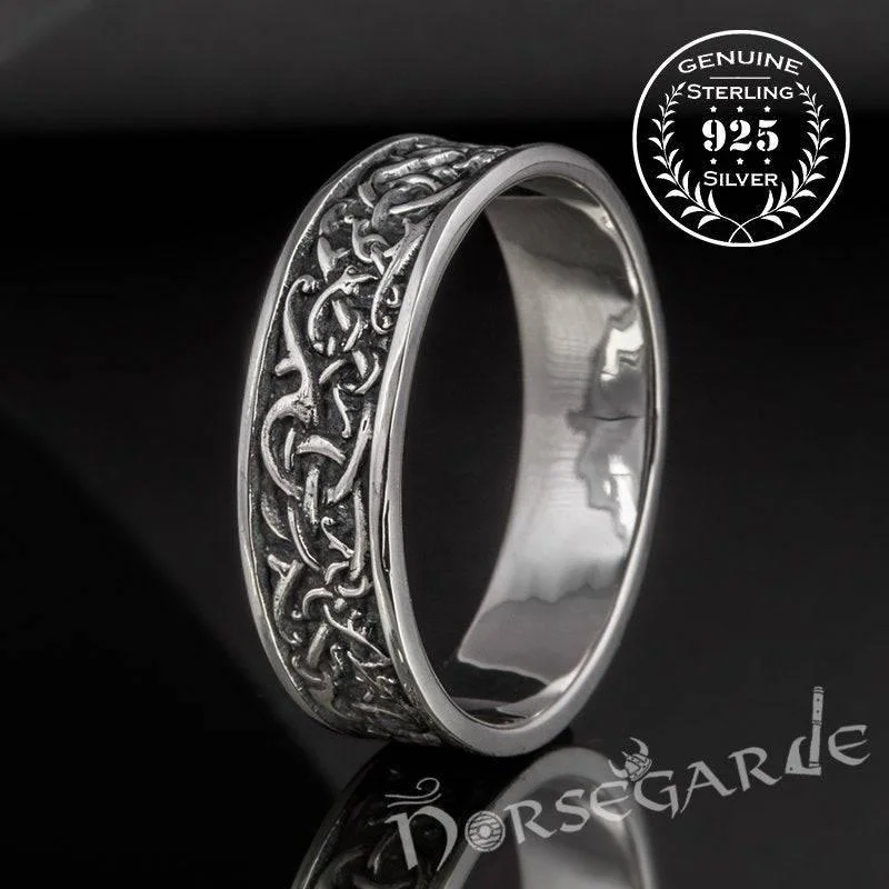 Handcrafted Mammen Ornamental Band - Sterling Silver