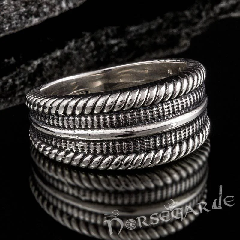 Handcrafted Norse Ornament Pattern Ring - Sterling Silver