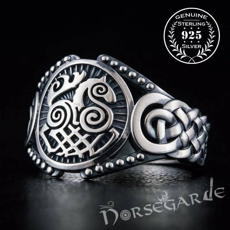 Handcrafted Sleipnir Braid Ornament Ring - Sterling Silver