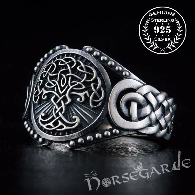 Handcrafted Yggdrasil Braid Ornament Ring - Sterling Silver