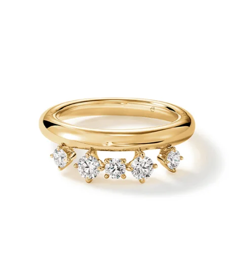 Hearts On Fire Round Barre Floating Diamond Ring in 18K Yellow Gold (.52ctw)