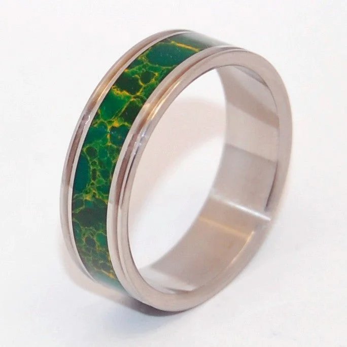 Cleopatra's Desire | Men's Inox Steel & Jade Wedding Ring