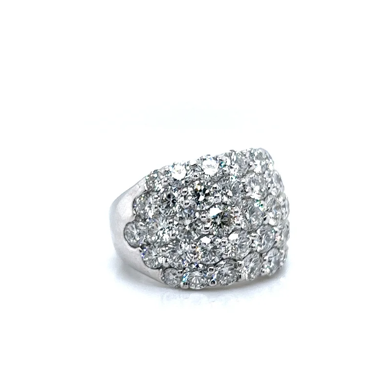 JB Star Round Diamond Half Anniversary Fashion Ring in 950 White Platinum (5.61ctw)