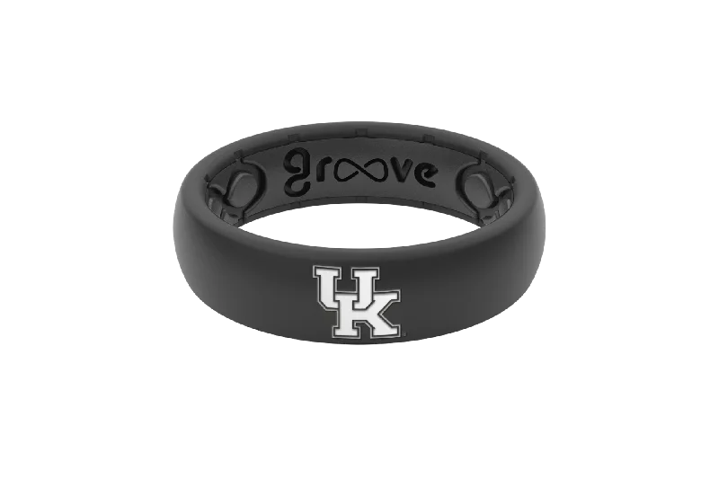 College Kentucky Black Thin Ring