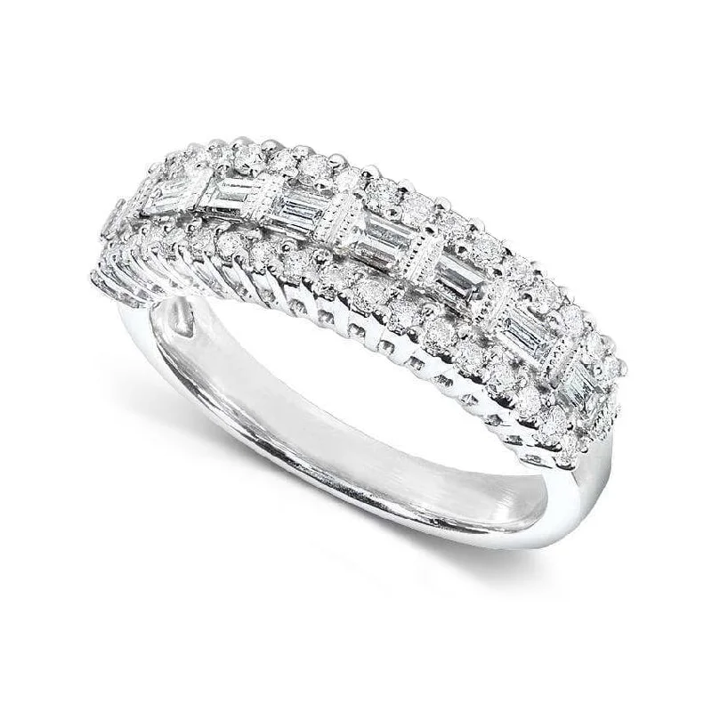 Multi-Row Mixed Diamond Band