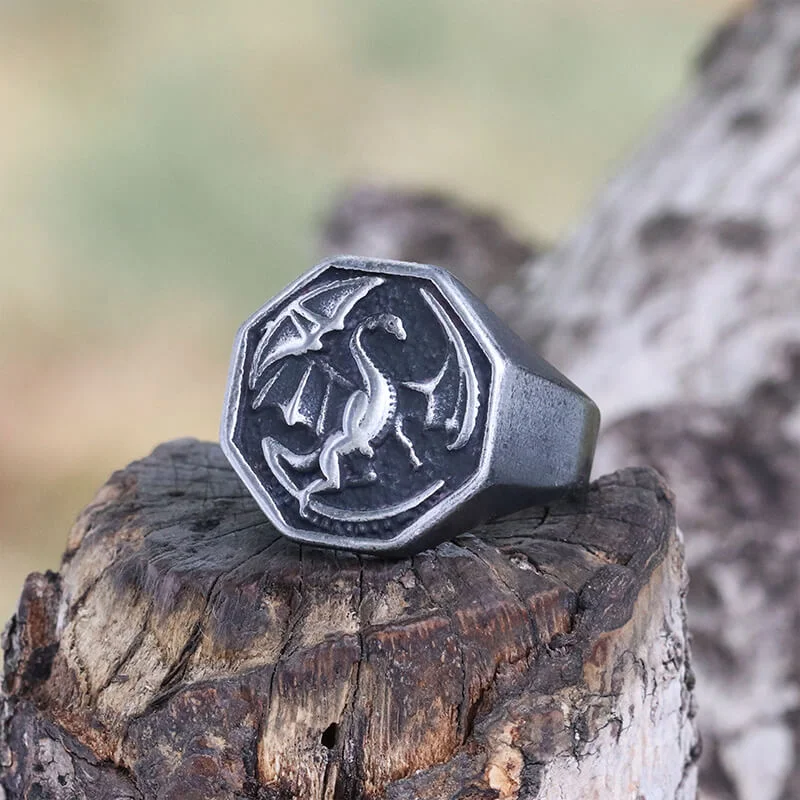 Norse Dragon Stainless Steel Viking Ring