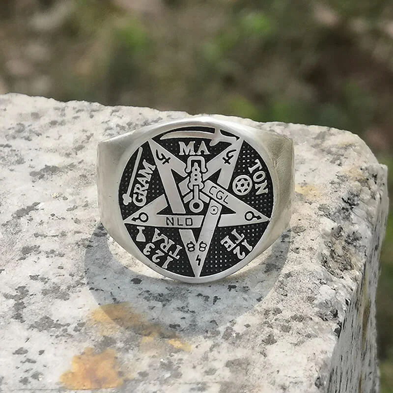 Pentagram Seal Of Solomon Sterling Silver Ring