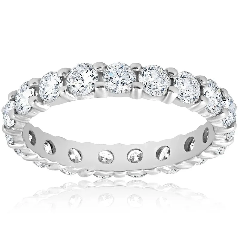 Pompeii3 Platinum 2 ct TDW Diamond Eternity Ring Womens Wedding Anniversary Stackable Engagement Band