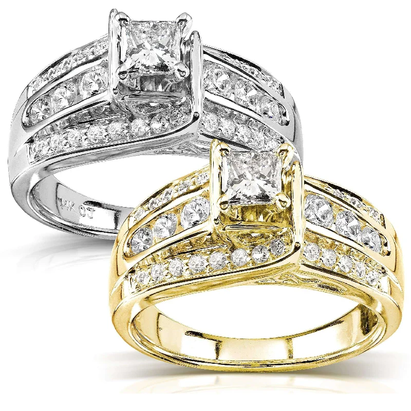 Layered Princess Diamond Engagement Ring