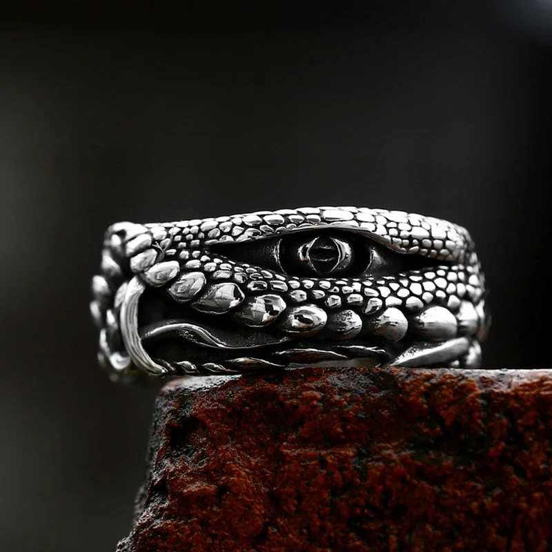 Python Scale Stainless Steel Snake Ring