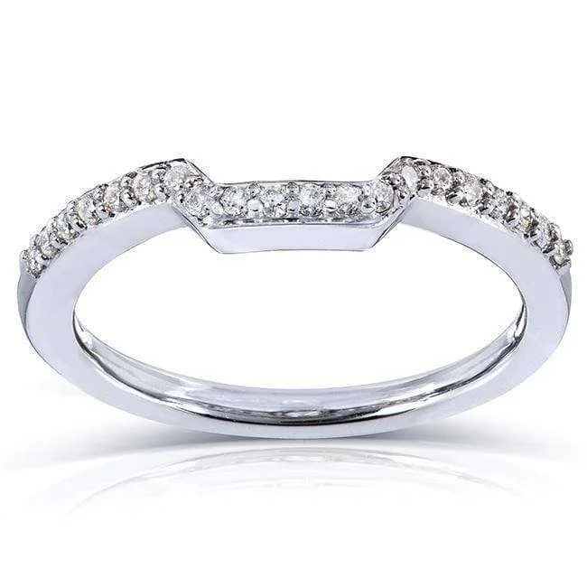 Round-cut Contoured Diamond Band 1/6 Carat (ctw) in 14k White Gold