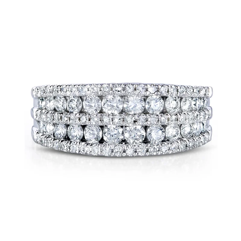 Multirow Diamond Band 10k White Gold (1 CTW)